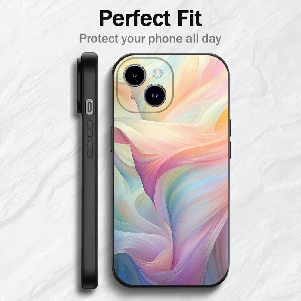 Gradient Silicone Phone Case For 17 16 15 14 13 12 11 Mini XS XR X 6S 6 Pro Max Plus Black Soft Cover