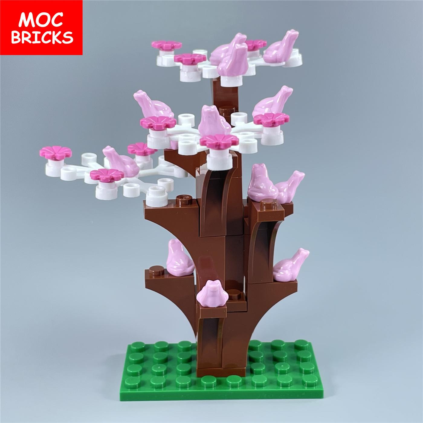 

Non-Toxic Set Moc Bricks Peach Tree City Green Flower Grass Plants Garden Assembly Building Blocks Toys Kids Gifts