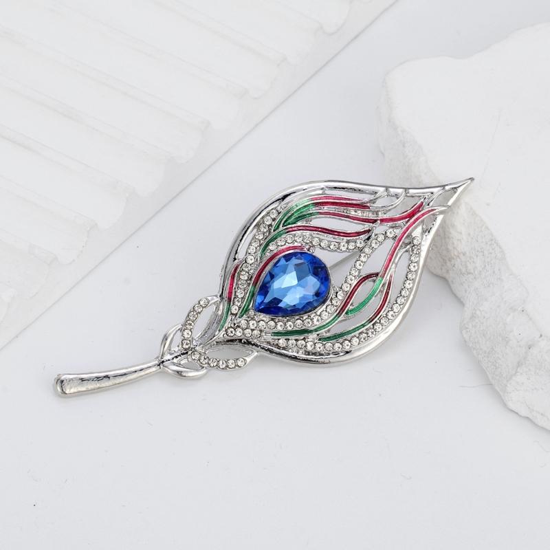 Vintage Feather Brooch Zinc Alloy Lightweight Jewelry Accessory For Women Elegant Retro Design Gift
