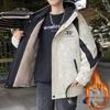Men's Autumn/Winter Hooded Parka - Thick Velvet, Warm, and Loose-Fit for Teens Outdoor Cold Protection