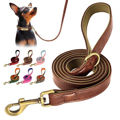 Laisse en cuir de 1,5 m pour chien, accessoire de dressage et de promenade durable pour petits, moyens et grands chiens, pitbull, carlin, berger allemand