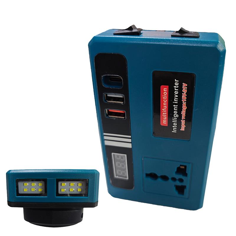 1Pcs Dc21V To 220V Ac Converter Lithium Battery Inverter Portable Power Supply For Outdoor Activities With Dual Usb Ports