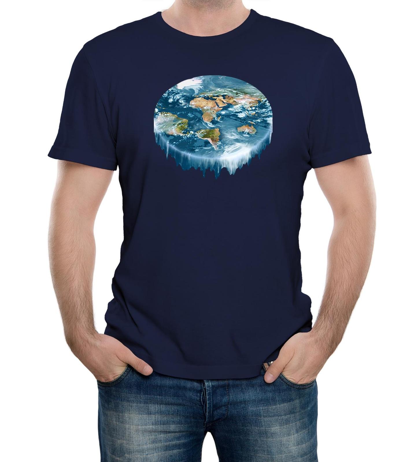 Flat Earth Waterfall Mens T-Shirt Mens Womens Tees Top Flat Earther Conspiracy Theory No Sphere Funny 4XL