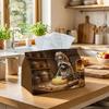 1pc Rustic Culinary Tissue Box - Raccoon Dough Baker Napkin Storage Box, Suitable for Rolls/facial Tissues/single Sheets,Two Sizes Available for Home/