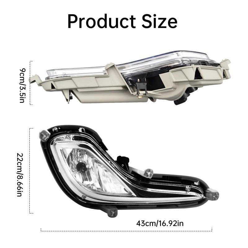 Car Left Right Fog Lamp Assembly Replacement Bumper Clear Lens Fog Light Fit For Hyundai Accent 2012-2016 92R000 922011R010