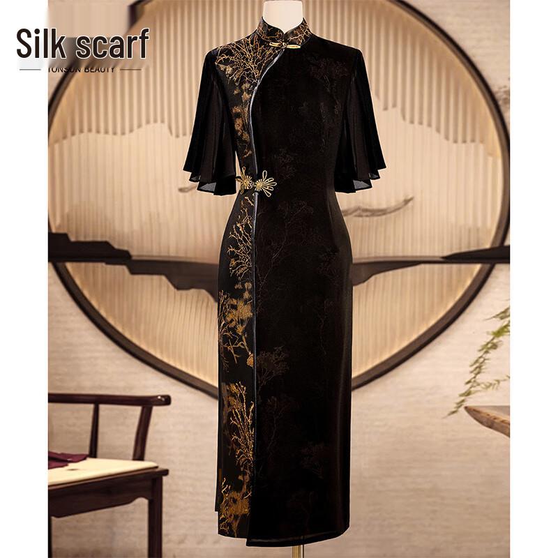 New Chinese Style Stand-Collar Cheongsam Dress