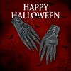 Short Halloween Gloves PU Leather Cosplay Costume Gloves Scary Ghost Claw Mittens  Handwear