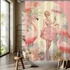 1Pc Fashion Art Flamingo Charm Women Pattern Digital Print Shower Curtain Bathroom Decor Home Decor Machine Washable
