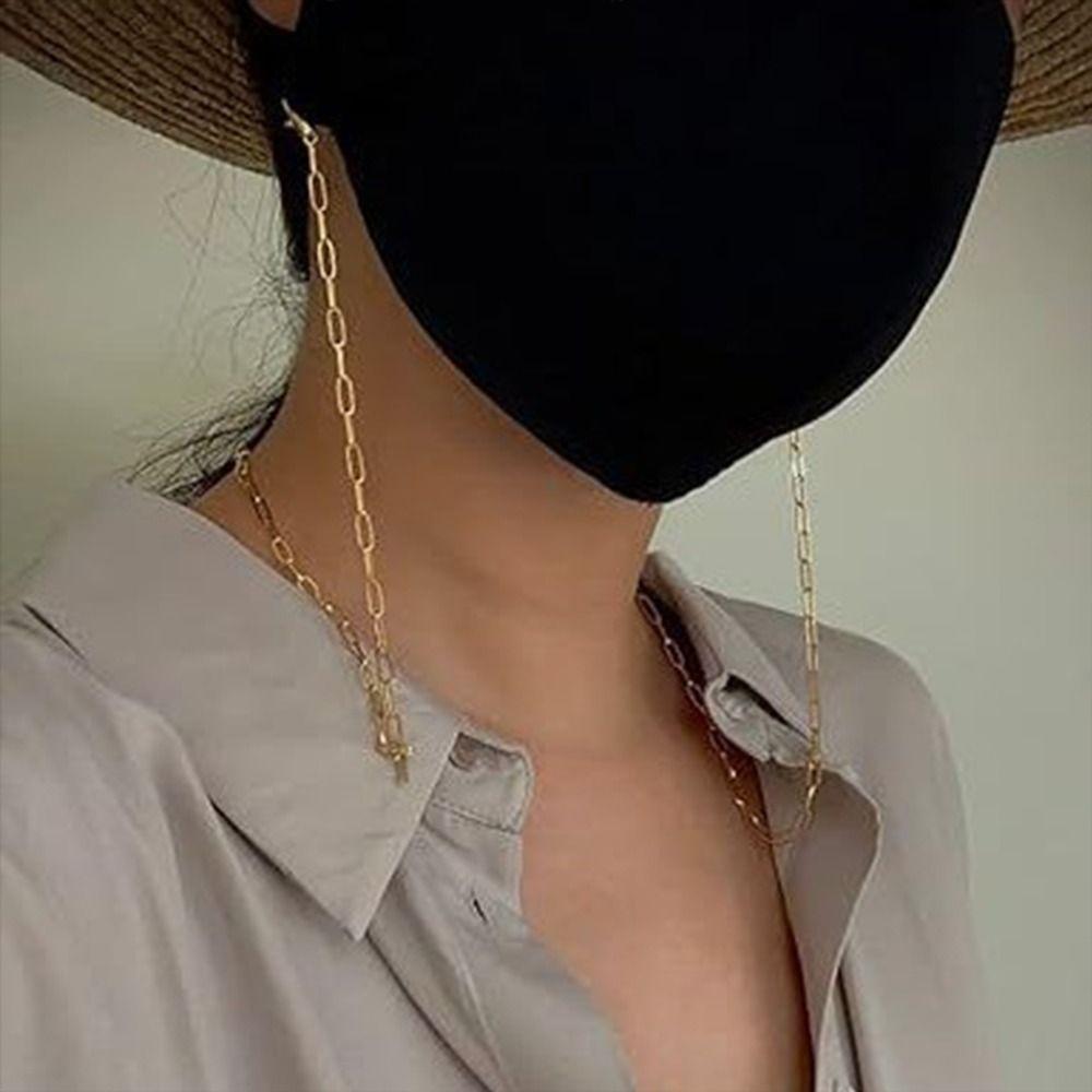 Trendy Metal Glasses Chain Anti Drop Hanging Neck Eyeglass Holder Nonslip Anti-loss Glasses Straps Eye Accessories