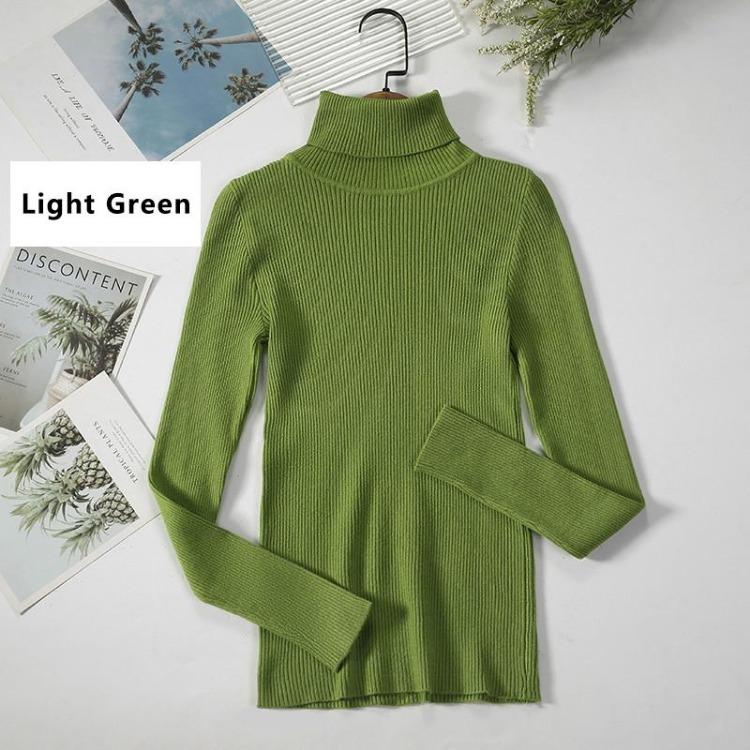 Slim Fit Women Turtleneck Sweater Knitted Pullovers Winter Warm Plus Size Clothes Elastic Soft High Quality