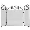 Vidaxl 3-Panel Fireplace Screen, Metal, Black