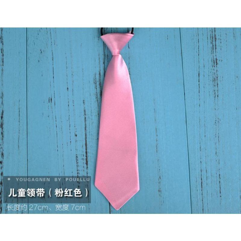 Cravată mică cu bandă de cauciuc de 28 cm, culoare solidă, cravată monocromă pentru copii, cravată scurtă, accesorii pentru băieți, cravată pentru uniformă școlară