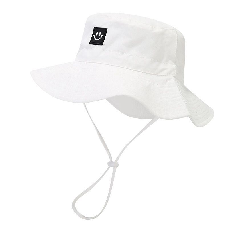 Baby Mädchen Kinder Sonnenhut mit einfarbigem lächelndem Gesicht Stickerei Design für Sommer Outdoor Schutz
