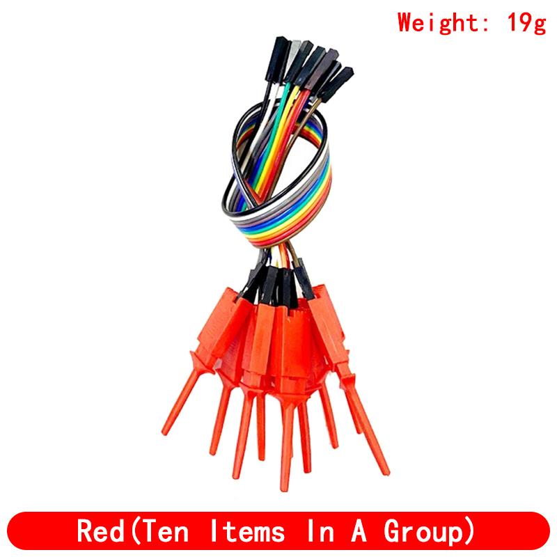10pcs 200mm High Efficiency Test Hook Clip Logic Analyzer Cable Gripper Probe Test Clamp Kit Yellow/Red красный