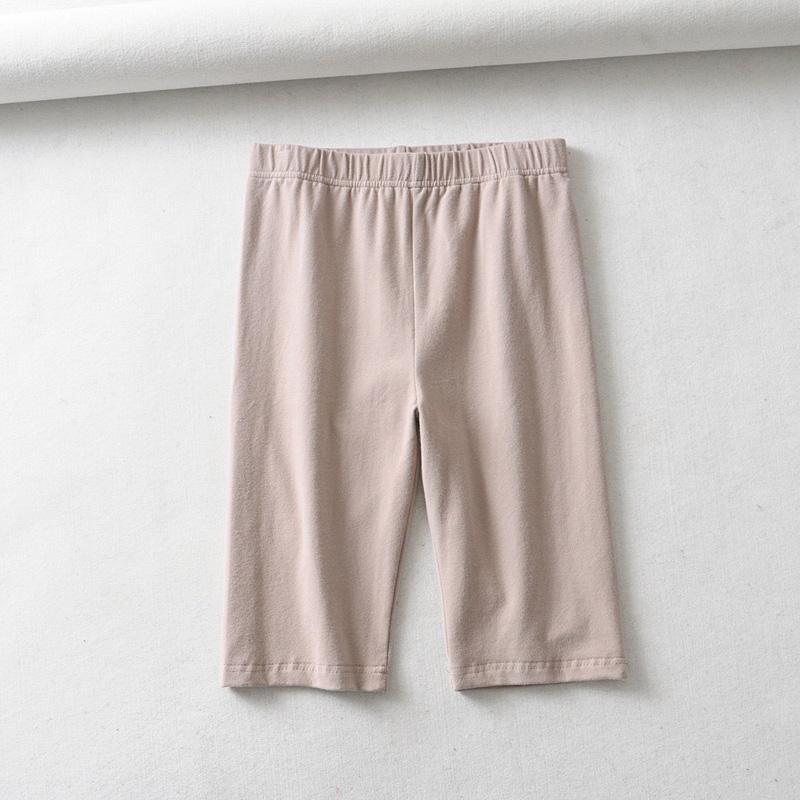 Sexy Women Cotton High Waist Elastic Pure Color Slim Knee-Length Biker Shorts Female