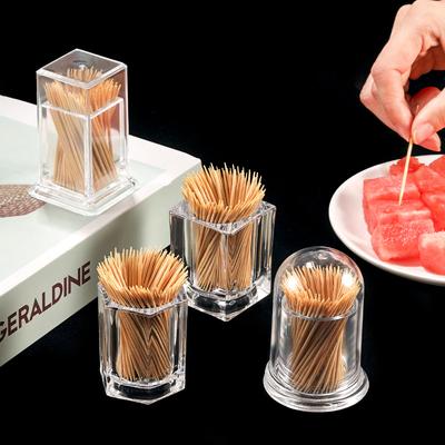 Minimalist Acrylic Toothpick Holder Creative Acrylic Cotton Swab Holder Transparent Toothpick Box Cup Home Kitchen Accessories