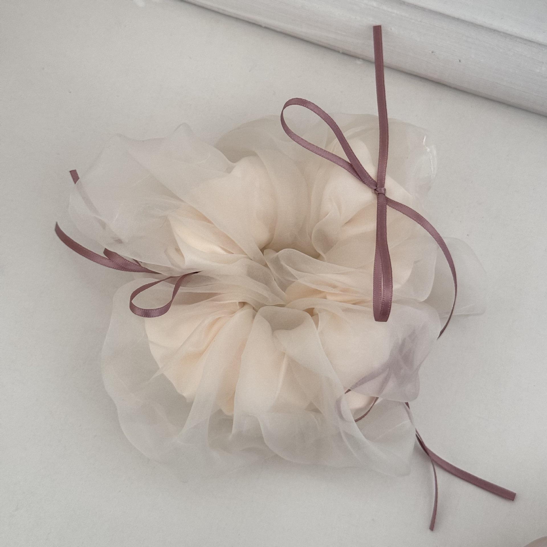 

Лента-бант в балетном стиле, резинка для волос в виде толстой кишки, эластичная резинка для пучка для волос для старшеклассниц бежевый