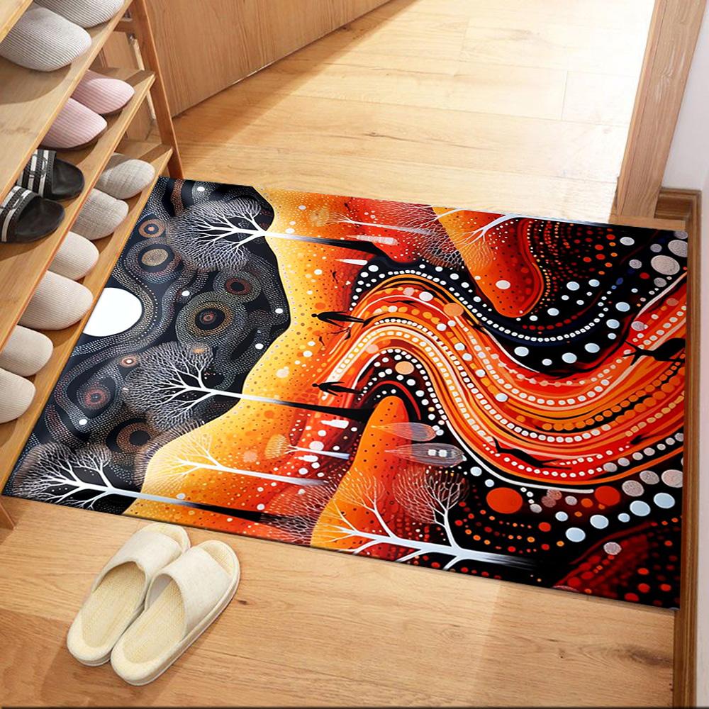 Australian Aboriginal Style 27 Floor Rug Office Rug Perfect for Kitchen Balcony Hallway Playrooms Anti-slip Rug Anime Office Decor