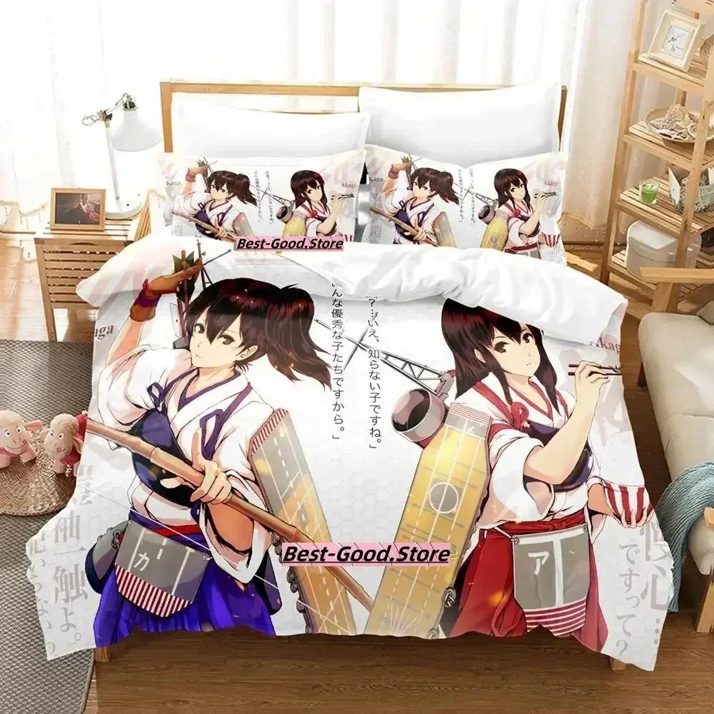 New Kawaii Kantai Collection Bedding Set Single Twin Full Queen King Size Bed Set Adult Kid Bedroom Duvetcover Sets Anime Bed