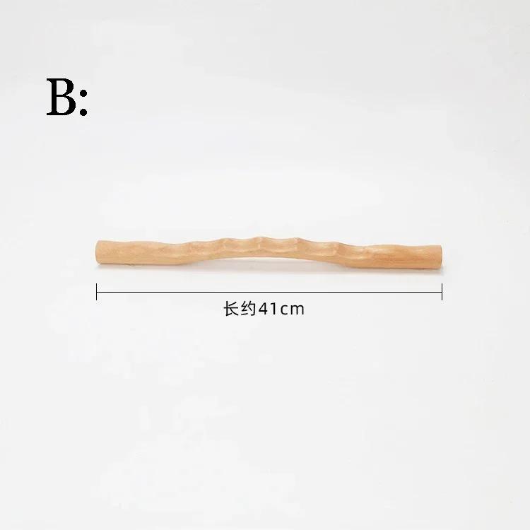Natural Beech Wooden Neck Shoulder Back Massager Scrape Wood Guasha Stick for Massage Gouache Therapy SPA Beauty Salon Health