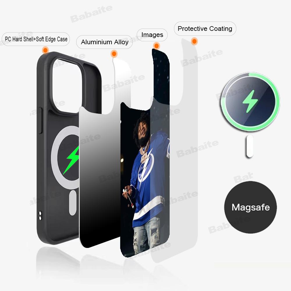 Rod Wave Rapper Cool Man Phone Case Magnetic Case For IPhone 16 14 13 12 11 15 Pro Max Plus For Magsafe Wireless Charge Cover