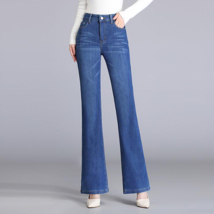 

High-Waisted, Fleece-Lined Denim with Slim-Fit and Butt-Lifting Design for Autumn/Winter Size 28