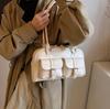 Shoulder Korean PU Double Leather Zipper Commuter Stylish [kaza-nannan] Women's Bag, Handbag, Style, Leather, 2-Way, Pocket, Bag, Handbag, Closure,