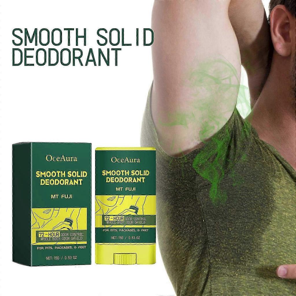 Whole Body Deodorant For Men, 15g Smooth Solid Deodorant Stick, 72 Hour Odor Control, Aluminum Free, Baking Soda Free, Skin Safe