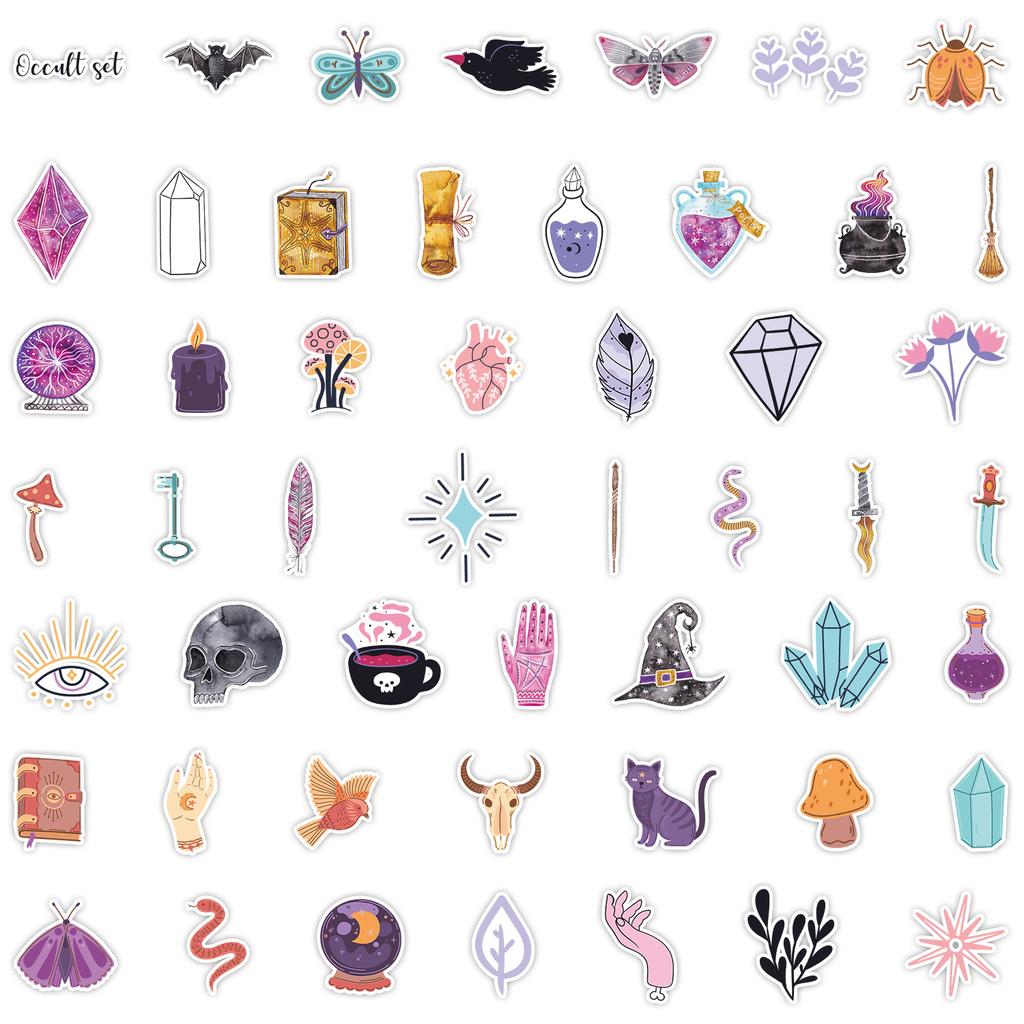 100 Sheets of Magician Witch Graffiti Stickers Suitcase Notebook Skateboard Mobile Phone Waterproof Decorative Stickers