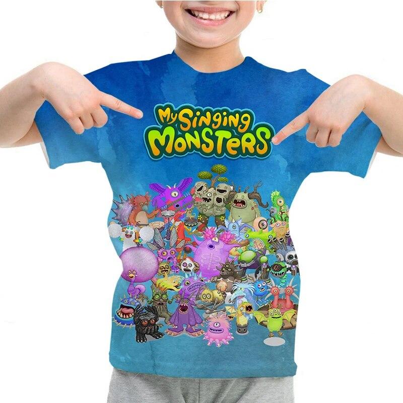 My Singing Monsters T-shirt Boys Girls Summer 3D Cartoon Anime T Shirt O-neck Casual Tshirt Kids Short Sleeve Children Tops Tees