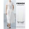 Za2024 Summer New Product Women's Clothes Pure Color Elastic Waist Skirt Cut Out Embroider Skirt 3370011 250
