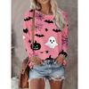 Women's Autumn and Winter 3D Printed Crew Neck Long Sleeve T-Shirt Fashion Versatile Trend Breathable Casual