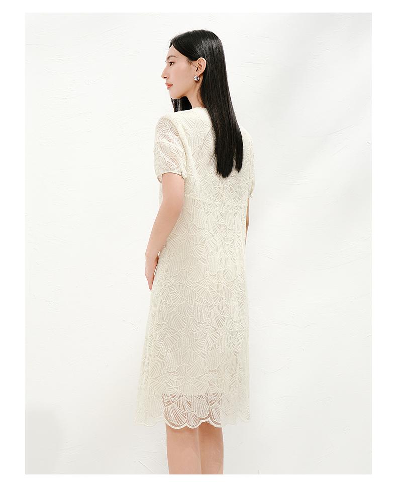 Jiuzi Anna Kou Elegant, Cold, Luxury Heavy Industry Bead Lace Small A Edition Dress for Women 2025 Summer New Style