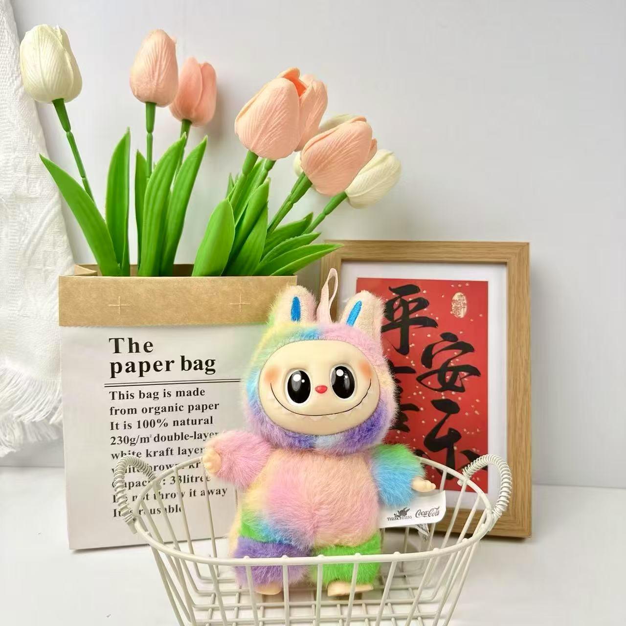 

First Gen Tanggou Face Plush Toy - Labubu Standing Pose Play Figure 18cm Metal Clasp