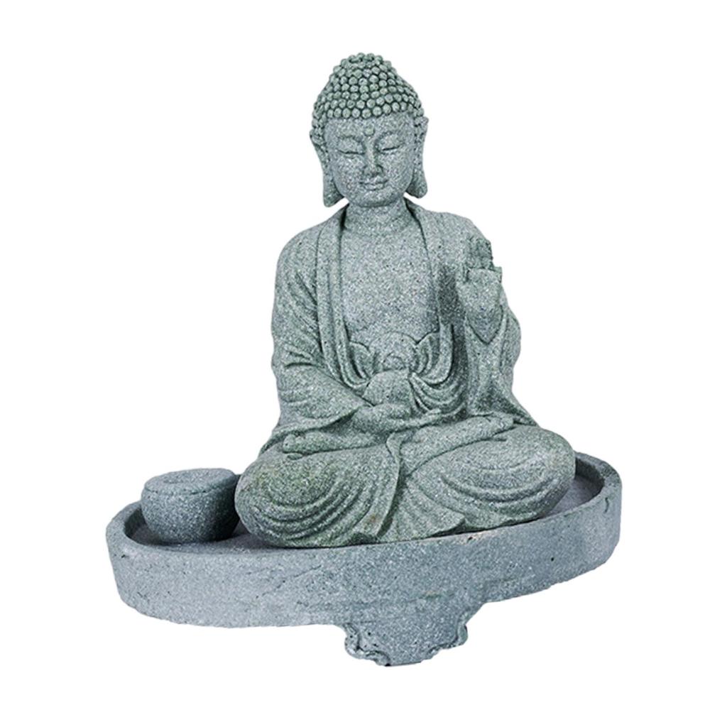 Buddha Incense Holder Figurine Zen Stand Craft Ornament for Shelf Tabletop Living