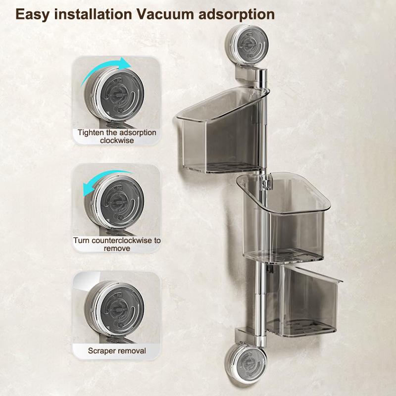 Transparent Storage Basket Multi Functional Wall Mounted Rack for Kitchen Bathroom Bedroom Durable Plastic Organizer Shelf