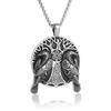 Retro Norse Mythology Double Raven Tree of Life Pendant Necklace for Men Cool Hip Hop Jewelry Gift