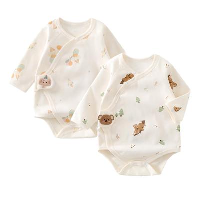 Baby Nest 100% Cotton Baby Rompers, Newborn Underwear, 100% Cotton Swaddles, Baby Shower Gift, Set of 2, Elephant Design, Size 66, 3-6 Months