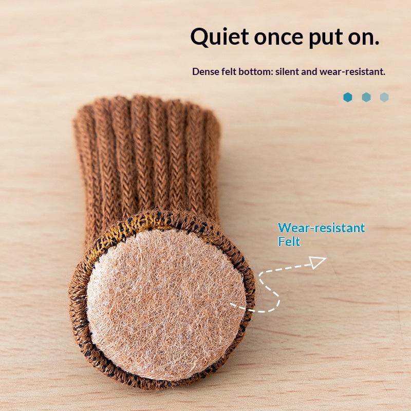 16Pcs Chair Legs Socks Knitted Furniture Feet Floor Protectors Anti-slip Pads Silent Thicken Table Chair Leg Socks Covers