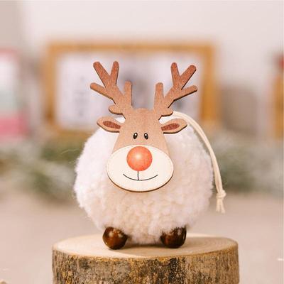 Reindeer Christmas Ornaments Plush 4x Cute Antler Pendants Animal Christmas Ornaments Creative Reindeer Plush Elk Ornaments