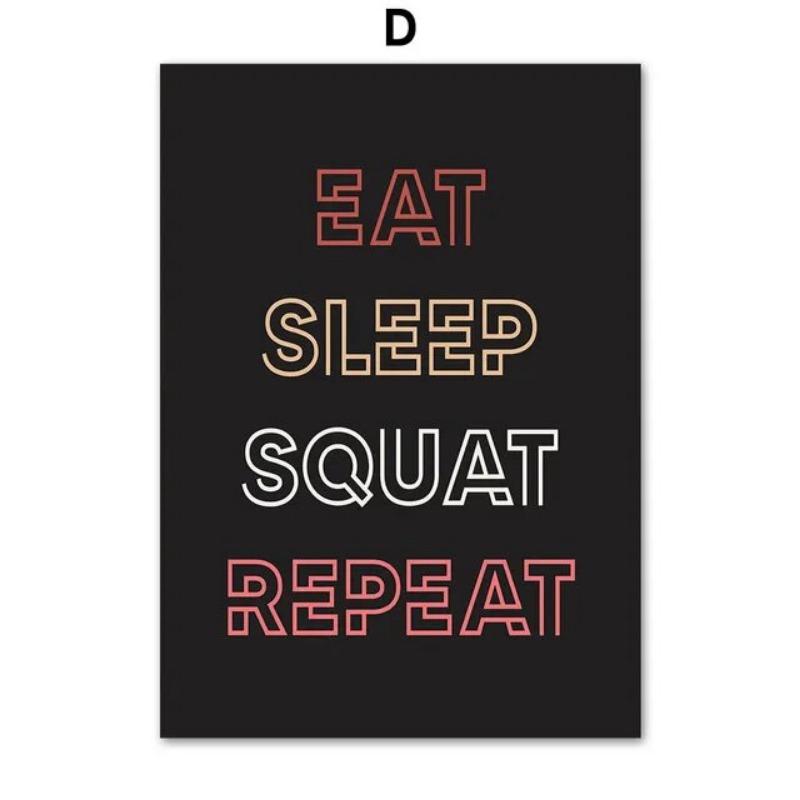 Home Gym Dekor Poster, Hantel Langhantel Fitness Sport Laufen, Wandkunst Leinwandgemälde, Nordische Drucke, Ideale Wandbilder