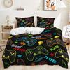3D Game Controller Pattern Duvet Cover Pillowcase Bedding Black Bedding Set Adult Teen Single Double Queen Size Gift