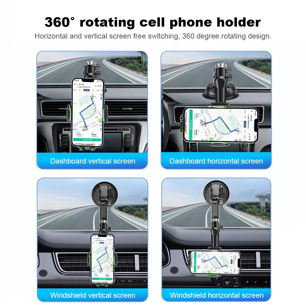 Car Phone Holder Dashboard Mobile Cell Support with Suction Cup Air Vent Phone Mount Flexible Long Arm Sucker Mount for Phone