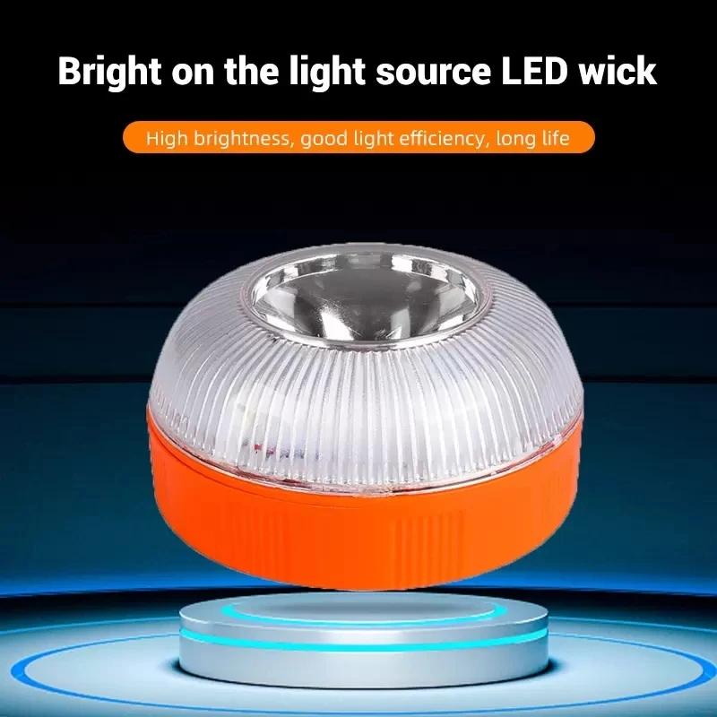 Led Car Emergency Light Flashing Light Magnetic Induction Road Accident Light Portable Strobe Warning Light Safety Accessory