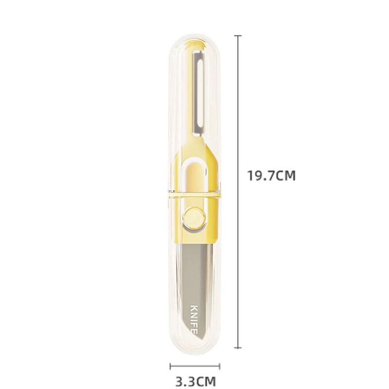 1pc Multifunctional Stainless Steel Fruit Knife Peeling Knife 2-in-1 Double End Portable Kitchen Tools