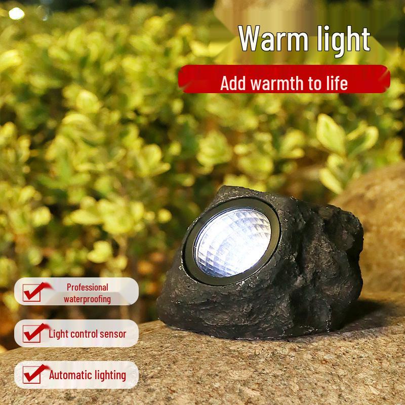 Temu Solar LED Stone Spotlight for Outdoor Garden and Courtyard Decoration