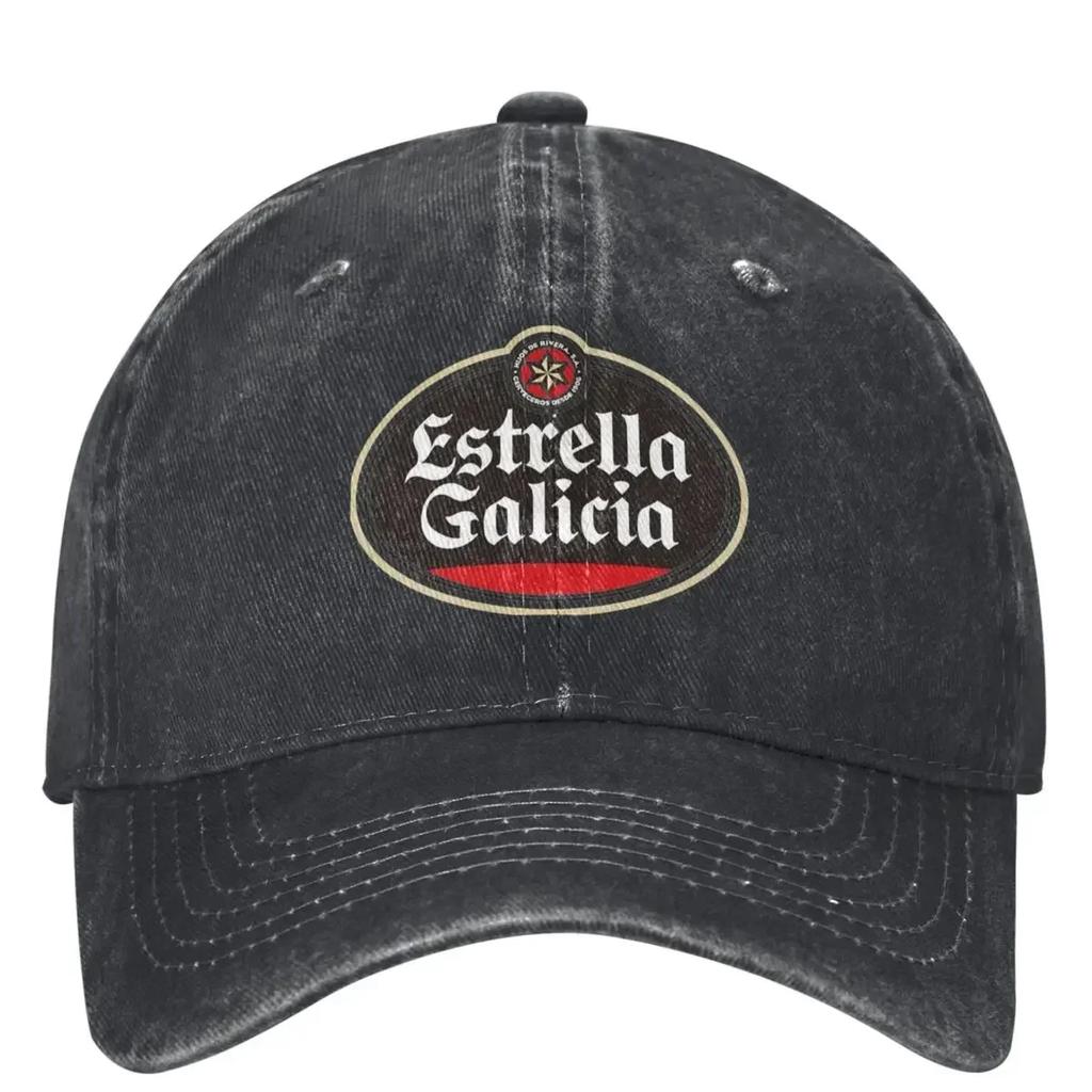 Estrella Galicia Beer Spain Washed Baseball Cap Spanish Lager Beer Trucker Dad Hat Summer Female Male Sunproof Baseball Caps