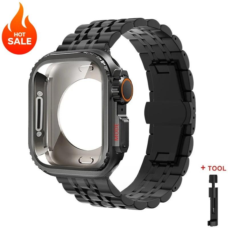 Metal Strap+Metal Case for Apple Watch Series 11 46mm 42mm Ultra 3/2/1 49mm 45mm 44mm Band for Series 11 10 9 8 7 6 5 SE2 SE3 4