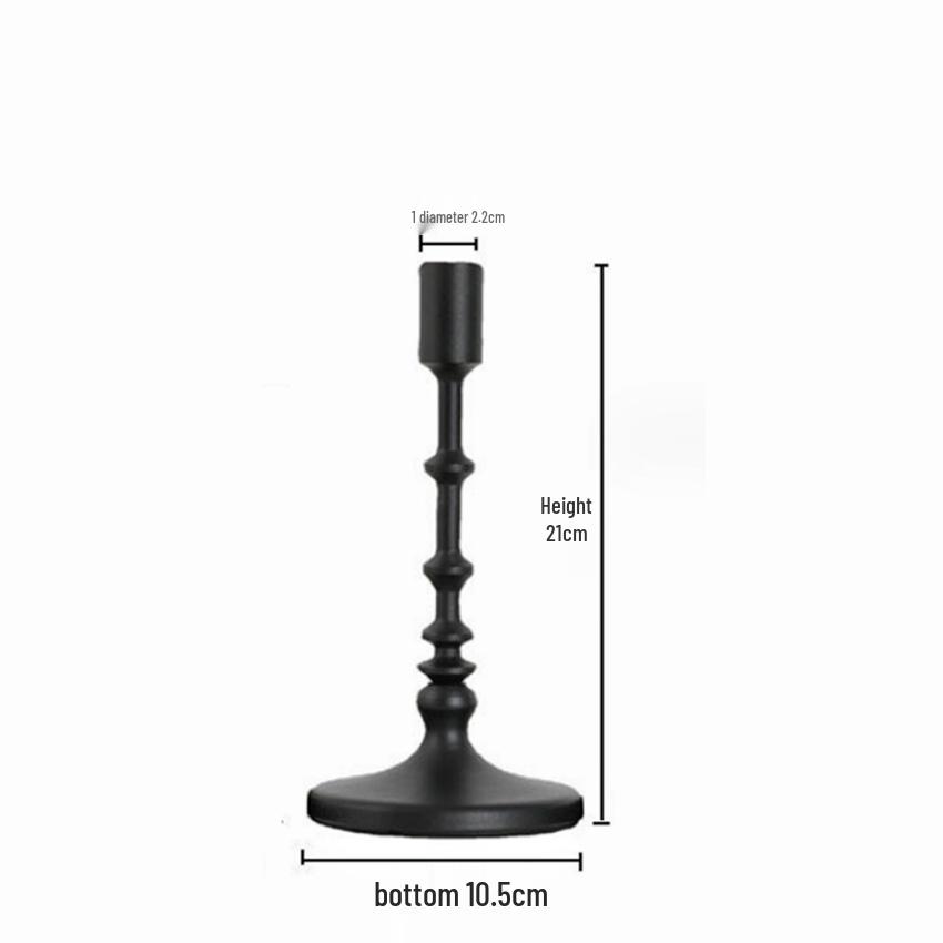 Black Wrought Iron Retro Candlestick Ornament for Christmas, Halloween, Weddings