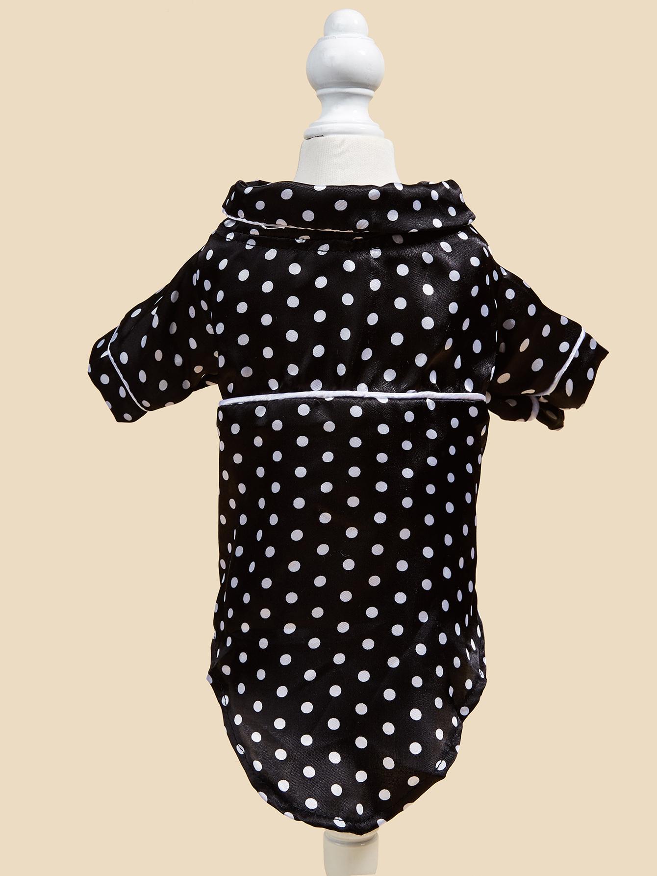 

Dog Cloth for Small Dogs Cool Costume Polka Dots Puppy with Doggie Pet Clothes Soft Apparel for Dogs Cats Daily Wear XS чёрный